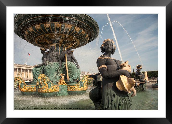 Paris Fountains  Framed Mounted Print by Rob Hawkins