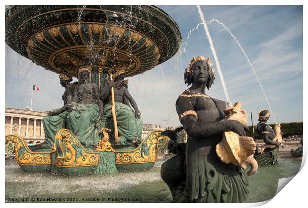 Paris Fountains  Print by Rob Hawkins