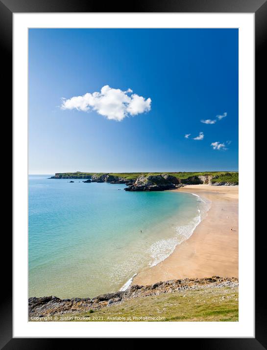Broad Haven South beach, Pembrokeshire, Wales Framed Mounted Print by Justin Foulkes