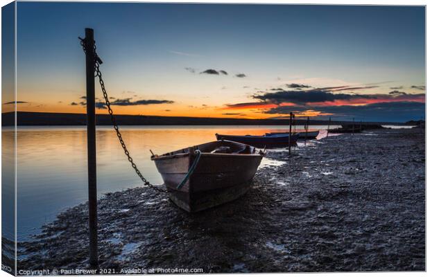 The Fleet Lagoon at Sunset  Canvas Print by Paul Brewer