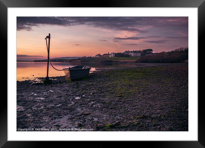 The Fleet Lagoon at Sunset Framed Mounted Print by Paul Brewer