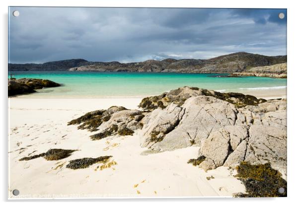 Achmelvich Bay, Sutherland, Scotland Acrylic by Justin Foulkes