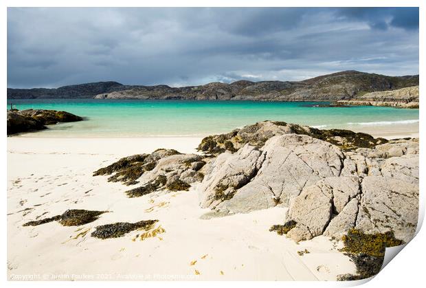 Achmelvich Bay, Sutherland, Scotland Print by Justin Foulkes
