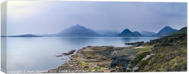 Misty Black Cuillin Mountains from Elgol, Skye, Scotland Canvas Print by Photimageon UK