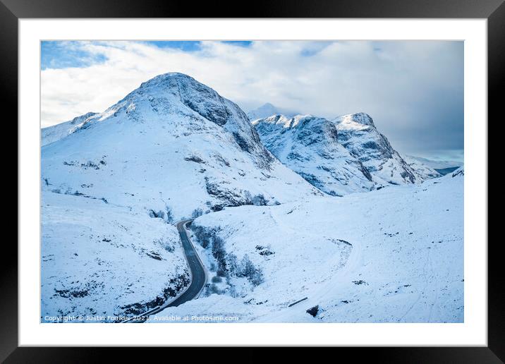 Glencoe in winter, Scottish Highlands Framed Mounted Print by Justin Foulkes