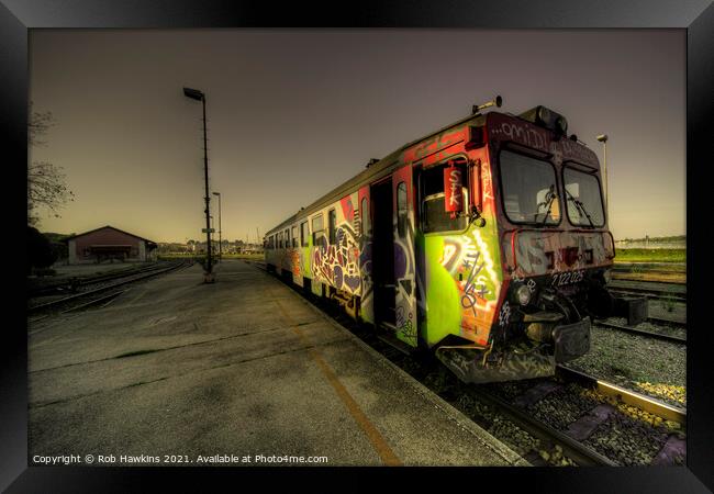 Pula Graffiti train  Framed Print by Rob Hawkins
