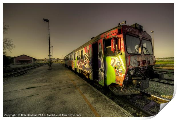 Pula Graffiti train  Print by Rob Hawkins