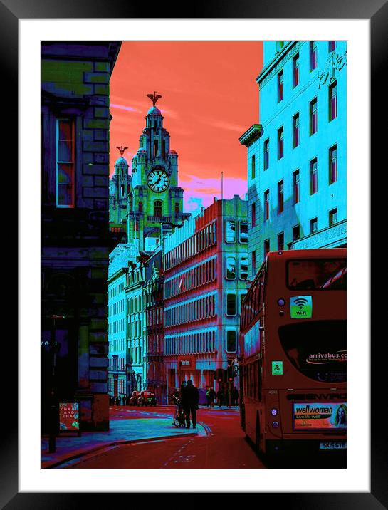 Liverpool pop art Framed Mounted Print by Kevin Elias