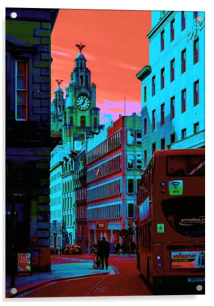 Liverpool pop art Acrylic by Kevin Elias