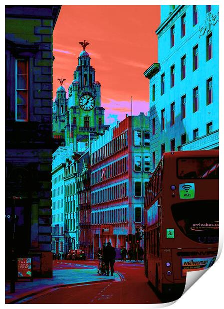 Liverpool pop art Print by Kevin Elias