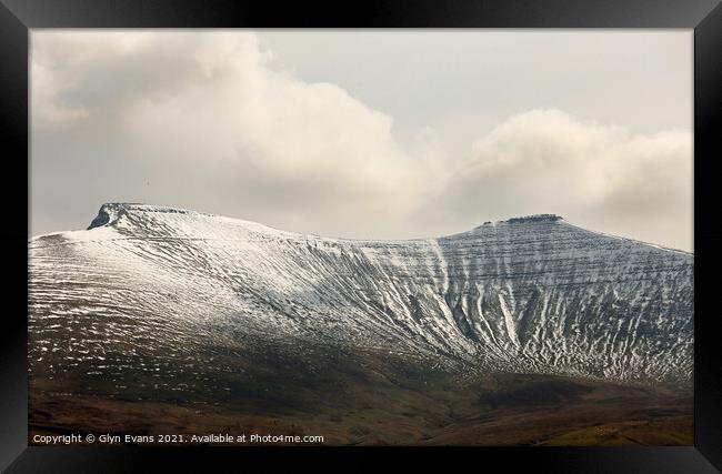 Snow on the Brecon Beacons Framed Print by Glyn Evans
