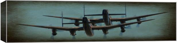 Lancasters on old paper Canvas Print by Allan Durward Photography