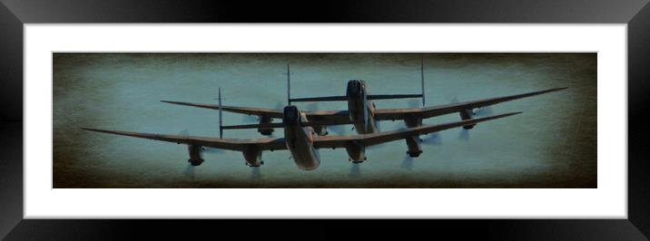 Lancasters on old paper Framed Mounted Print by Allan Durward Photography