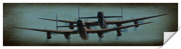 Lancasters on old paper Print by Allan Durward Photography