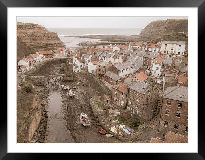 Faded colours of Staithes Framed Mounted Print by Jason Wells