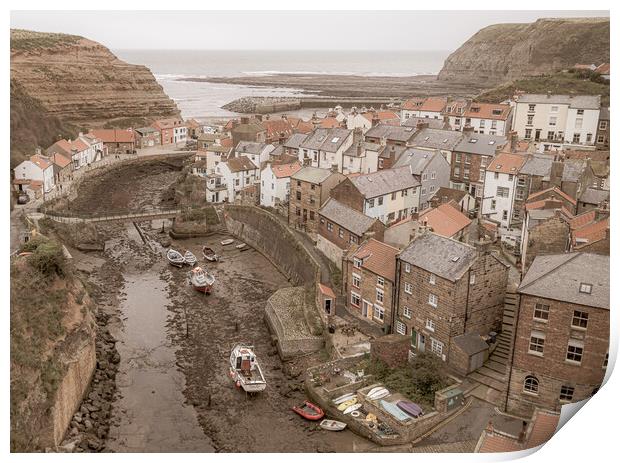 Faded colours of Staithes Print by Jason Wells