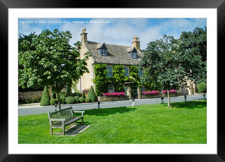 The Village Green Broadway Framed Mounted Print by Alison Chambers