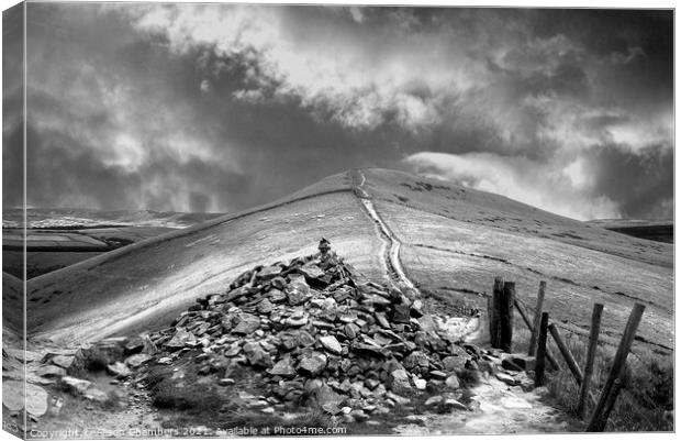 Pile of Stones Mam Tor Canvas Print by Alison Chambers