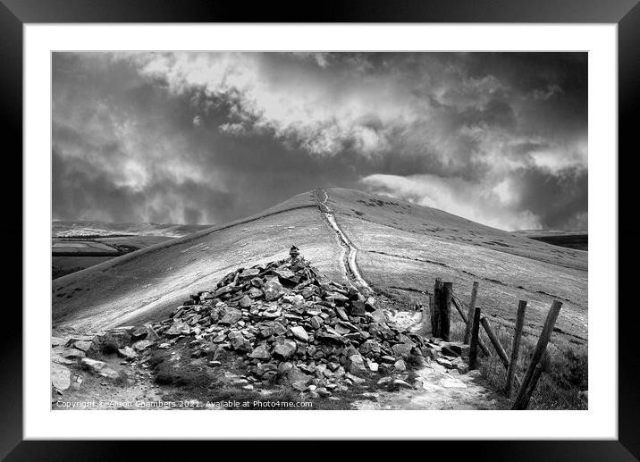 Pile of Stones Mam Tor Framed Mounted Print by Alison Chambers