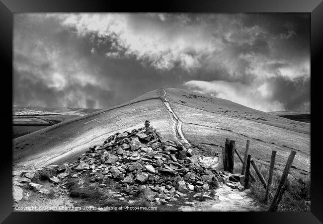 Pile of Stones Mam Tor Framed Print by Alison Chambers