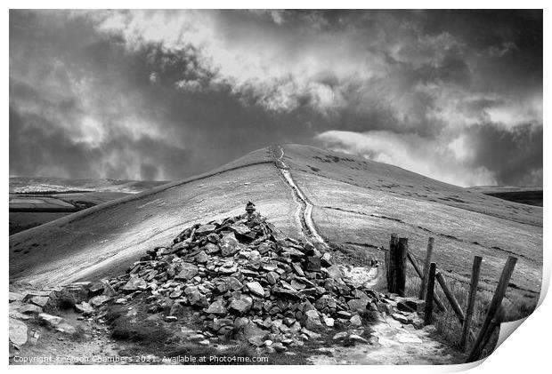 Pile of Stones Mam Tor Print by Alison Chambers