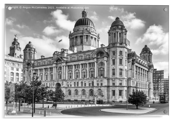 Port of Liverpool Building mono Acrylic by Angus McComiskey