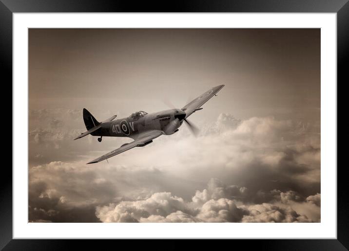 Spitfire Patrol Framed Mounted Print by J Biggadike