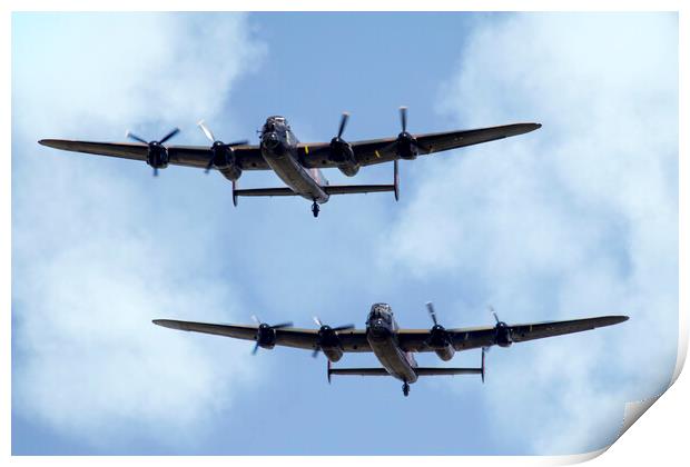 Lancaster Bombers Print by J Biggadike