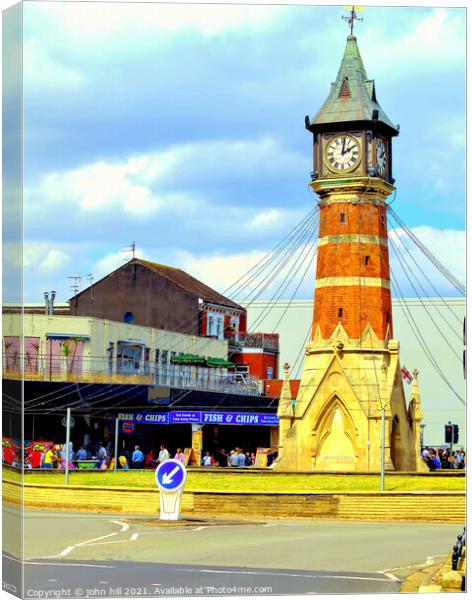 Clock tower, Skegness, Lincolnshire. Canvas Print by john hill
