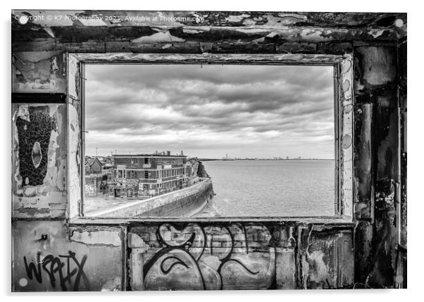 Urban Dereliction On The Banks of the River Humber Acrylic by K7 Photography