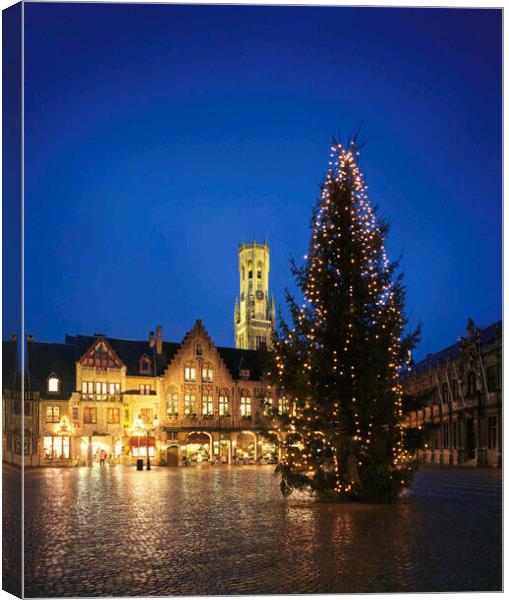  Bruges at Christmas Canvas Print by Philip Enticknap