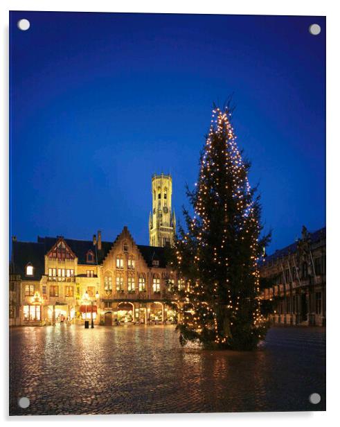  Bruges at Christmas Acrylic by Philip Enticknap