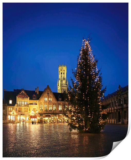  Bruges at Christmas Print by Philip Enticknap