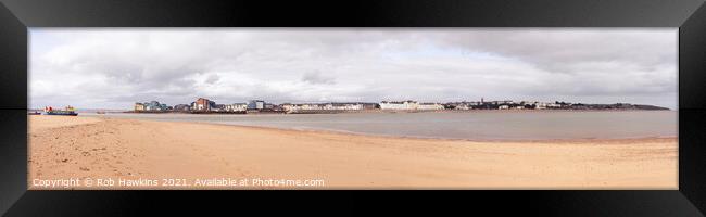 Exmouth Estuary Panorama Framed Print by Rob Hawkins