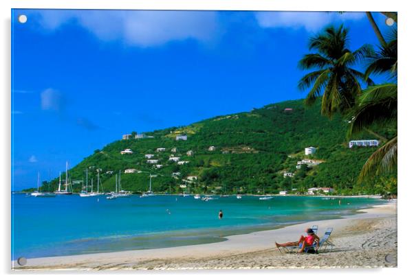 Cane Garden Bay ,Tortola BVI , Caribbean  Acrylic by Philip Enticknap