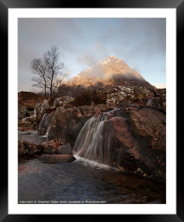 Buachaille Etive Mor at sunrise Framed Mounted Print by Stephen Taylor
