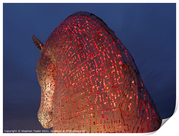 The Kelpies Print by Stephen Taylor