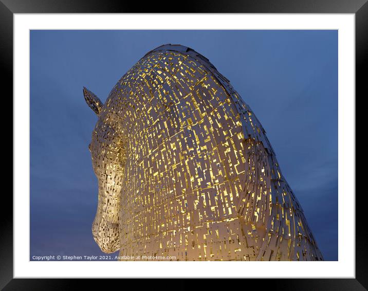 The Kelpies  Framed Mounted Print by Stephen Taylor