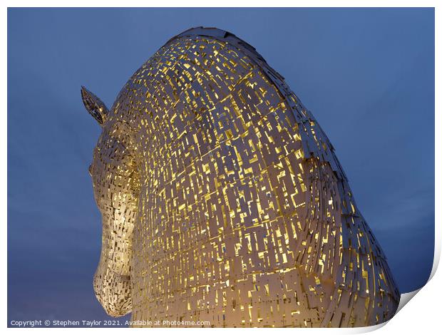 The Kelpies  Print by Stephen Taylor