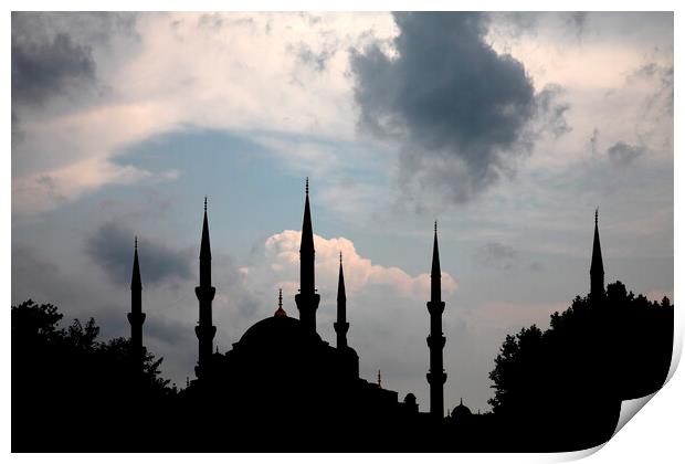 Sultan Ahmed Mosque, Blue Mosque, Istanbul Print by Neil Overy
