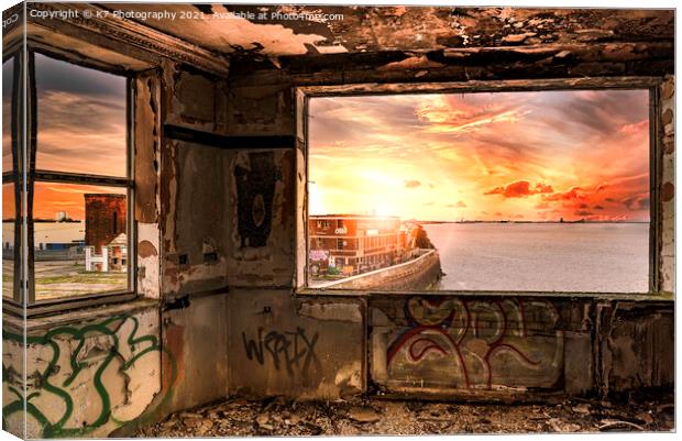 Abandoned Warehouse Sunrise Canvas Print by K7 Photography
