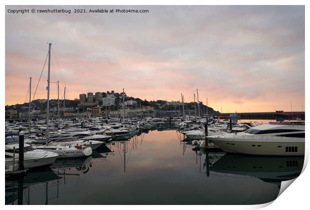 Torquay Harbour At Sunrise Print by rawshutterbug 