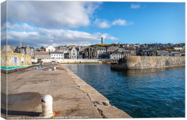 Macduff Town and Harbour Entrance, Aberdeenshire, Scotland Canvas Print by Dave Collins