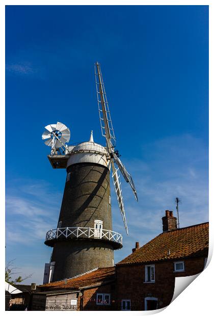 Bircham Windmill Print by Clive Wells