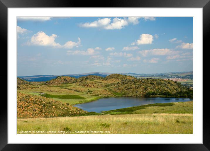 Dam view, Suikerbosrand Nature Reserve, Gauteng, South Africa Framed Mounted Print by Adrian Turnbull-Kemp