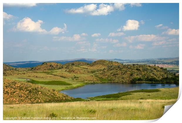 Dam view, Suikerbosrand Nature Reserve, Gauteng, South Africa Print by Adrian Turnbull-Kemp