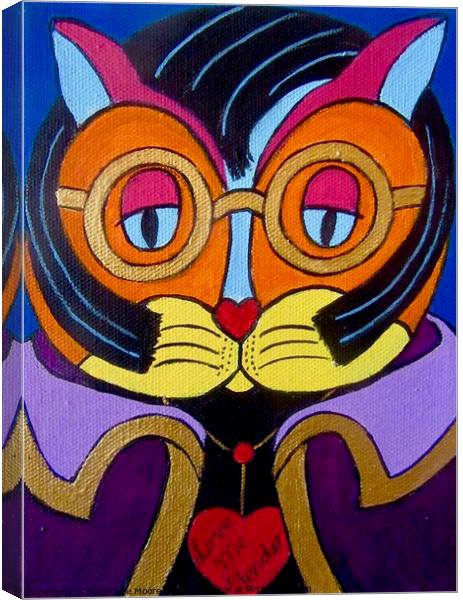 Elvis Cat Canvas Print by Stephanie Moore