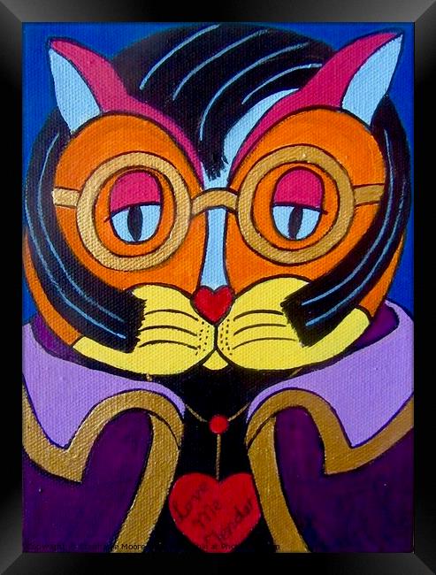 Elvis Cat Framed Print by Stephanie Moore
