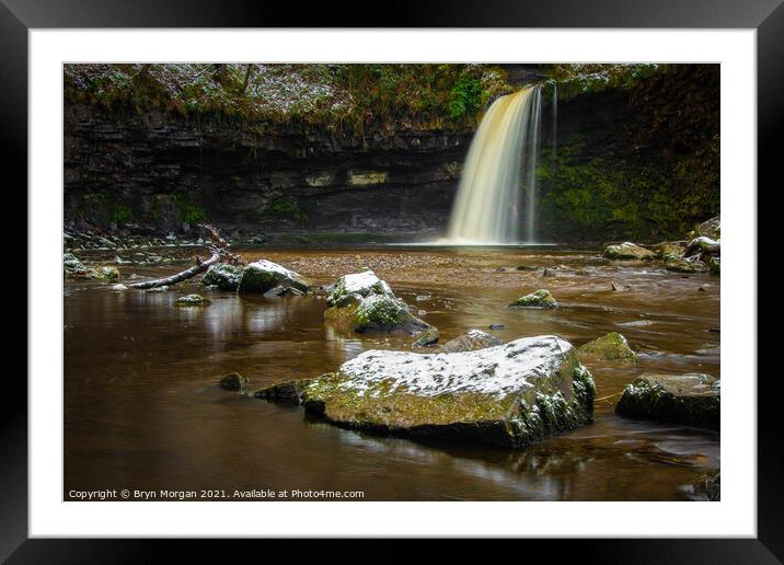 Sgwd Gwladys waterfall, the Lady waterfall Framed Mounted Print by Bryn Morgan