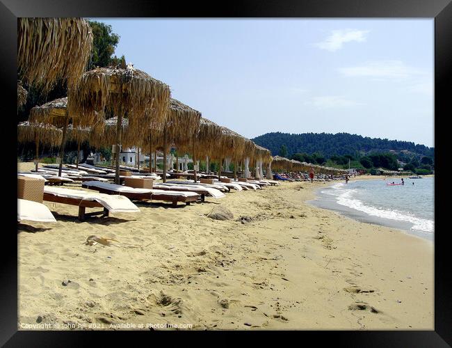 Ag Paraskevi beach at Skiathos in Greece. Framed Print by john hill